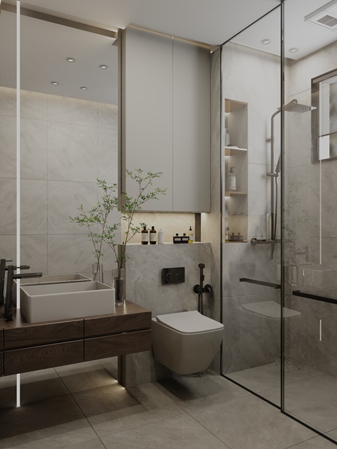 beépített wc a fürdőszobában