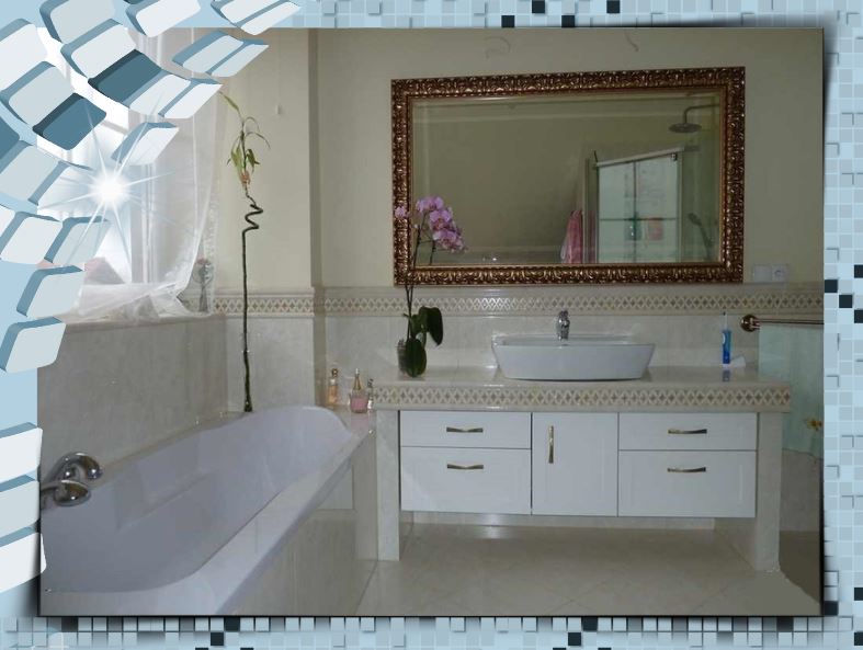 fürdőszoba felújítás, épitett mosdó