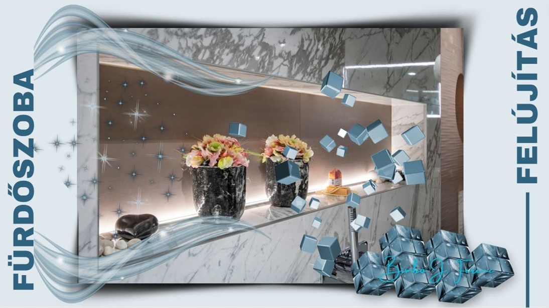 fürdőszoba felújítás falfülke dísz világítás