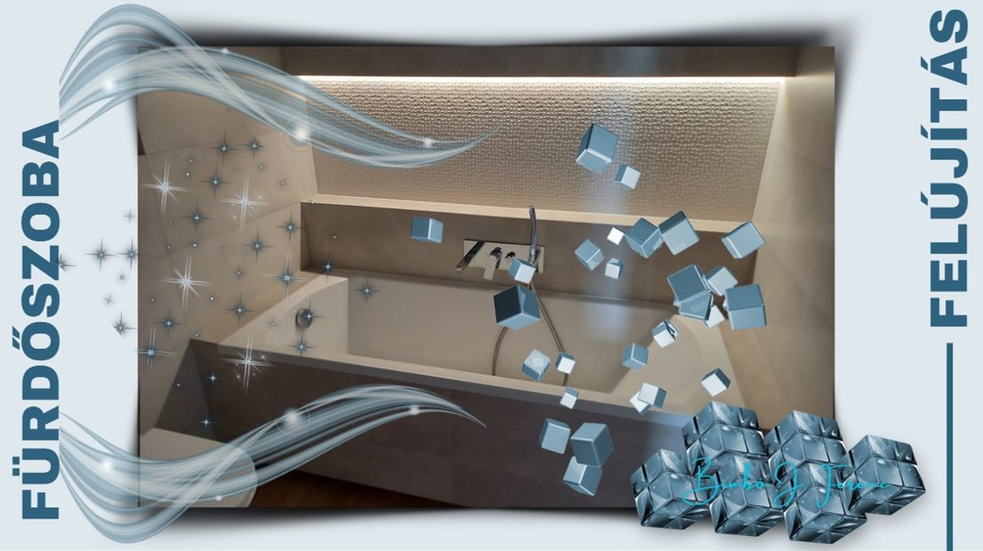 fürdőszoba felújítás falfülke hangulatos világítása