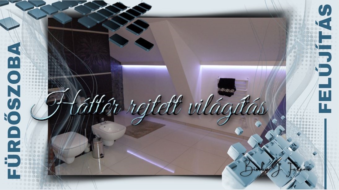 fürdőszoba felújítás oldalfalán hangulatvilágítás