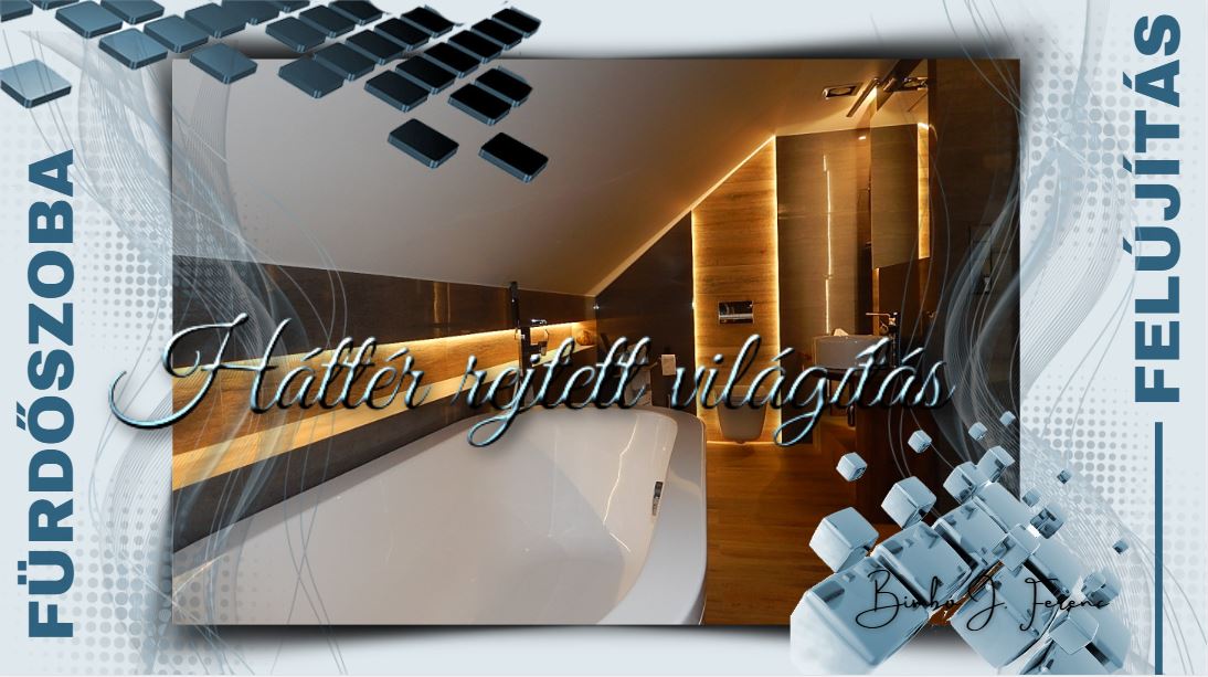 tetőtér fürdőszoba felújítás háttér hangulatvilágítás