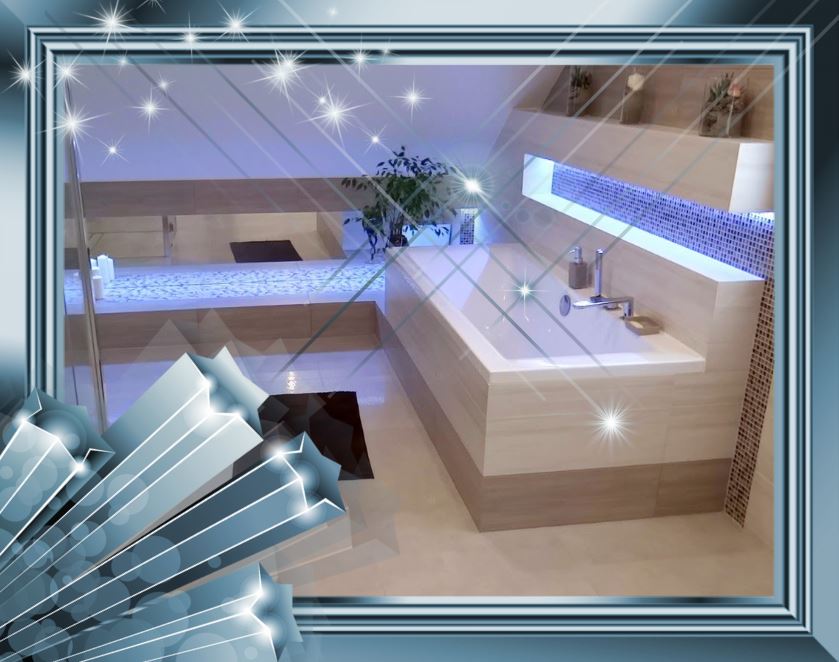 fürdőszoba felújítás kád falfülke hangulatvilágítás