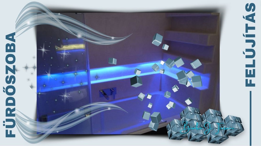 fürdőszoba felújítás rejtett polc világítás