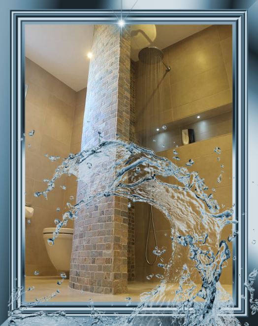 fürdőszoba ívelt épített zuhanyzó fal