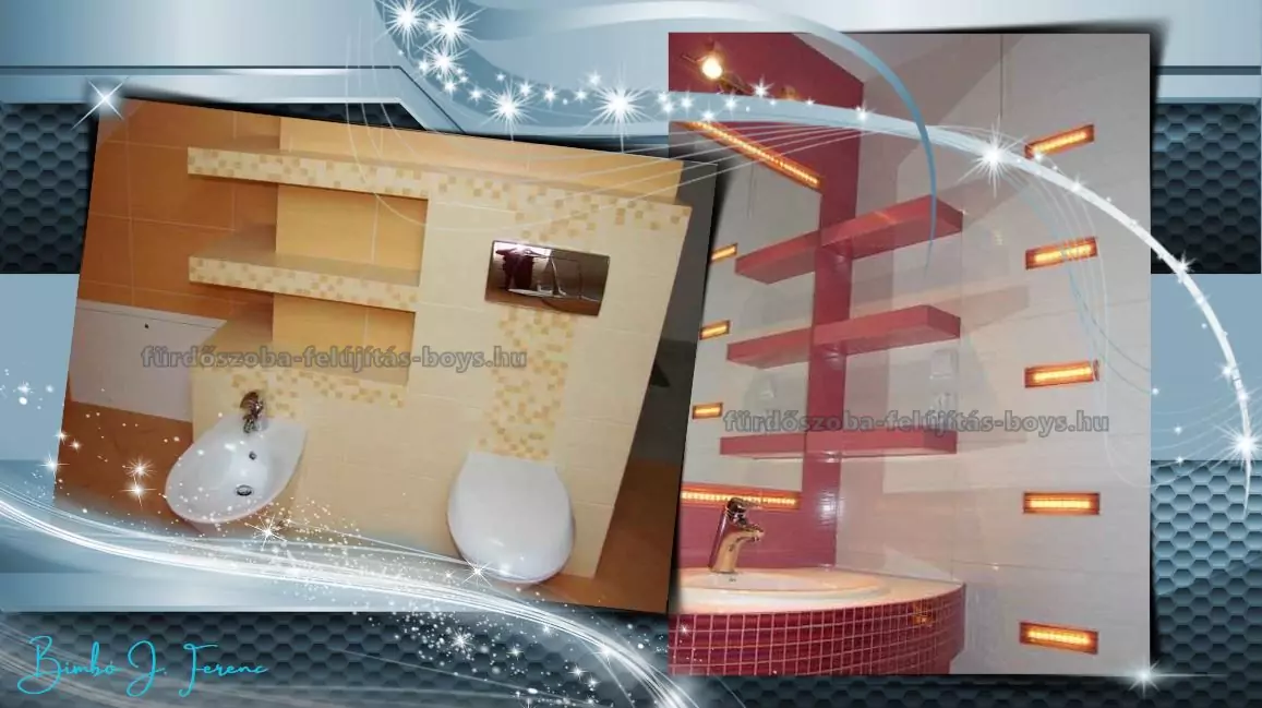 fürdőszoba épített polc