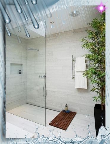 ajtó nélküli épített zuhanyzó