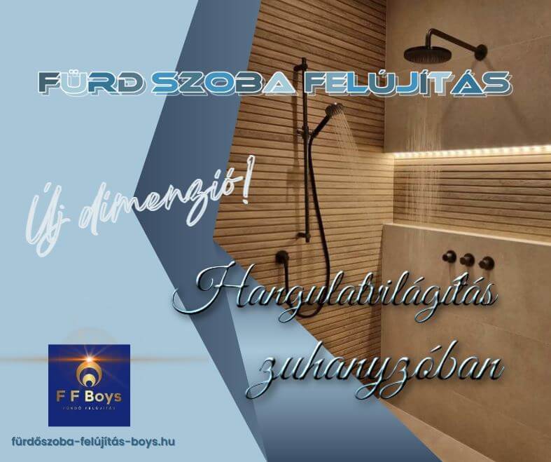 hangulatvilágítás a zuhanyzóban