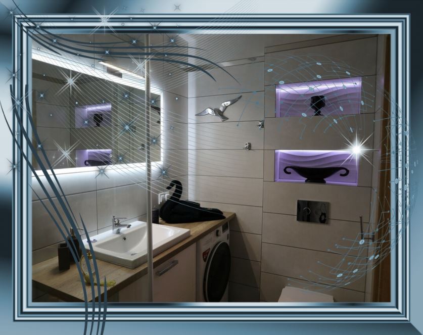 fürdőszoba felújítás falfülke rejtett világítás