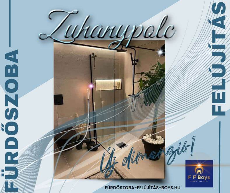 zuhany polc kialakítás