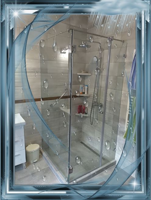 zuhanyzó épített polc