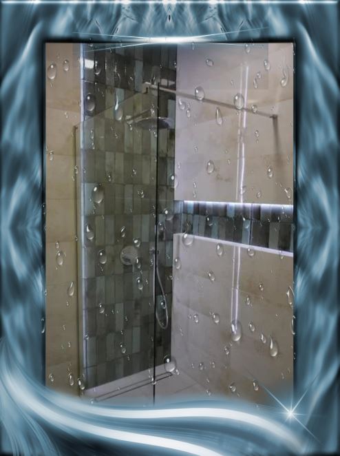 zuhanyzó falfülke, led világítással