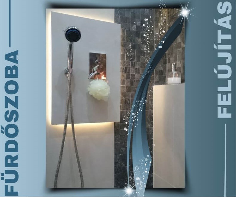 fürdőszoba felújítás zuhanyzó panel led világítás