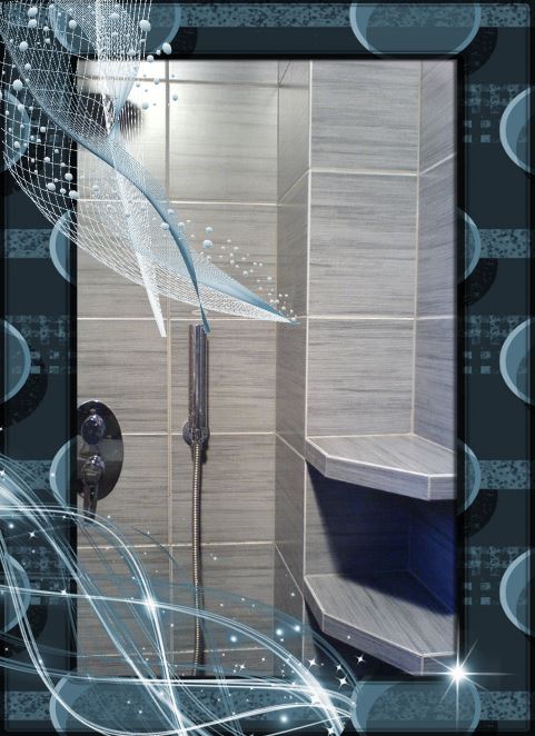 zuhanyzó sarok épített polc