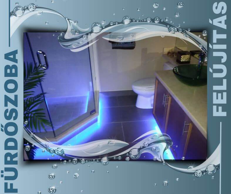 zuhanyzó tálca világítás